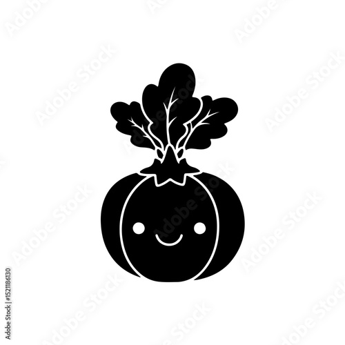 happy cartoon radish character