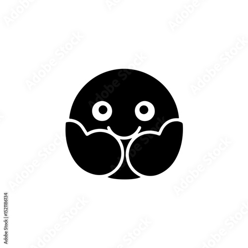 Happy emoticon shy emoji face