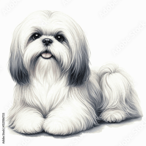 Celestial Snuggle dog shih tzu isolated watercolor vector illustration svg