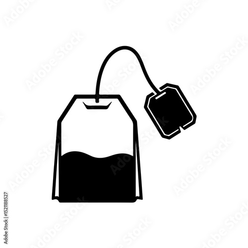 Tea bag icon flat style