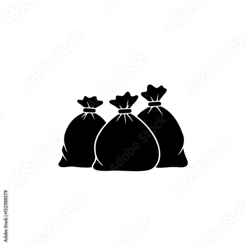 Three garbage bags icon
