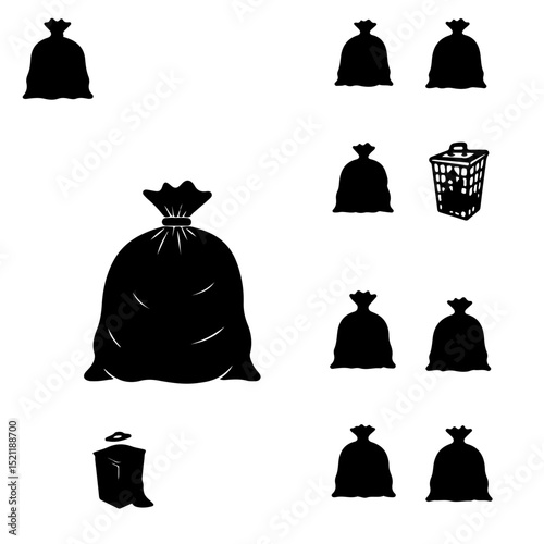 Trash bags and bins set