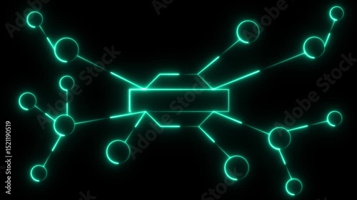 Ai tools or neon box. Multi function for Agentic AI technology motion background. Multi agent AI systems. Automate repetitive work.