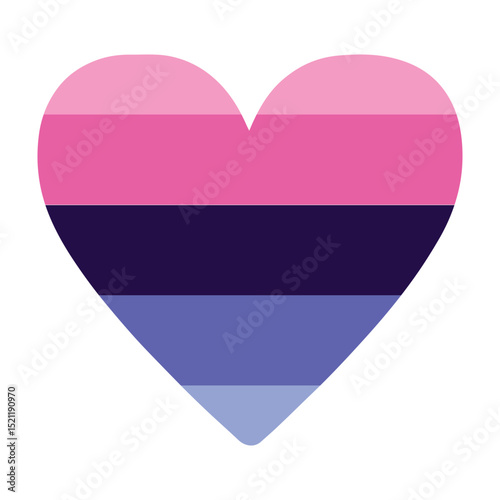 LGBTQ pride colors heart shape. Equal human rights symbol design element isolated on white background.