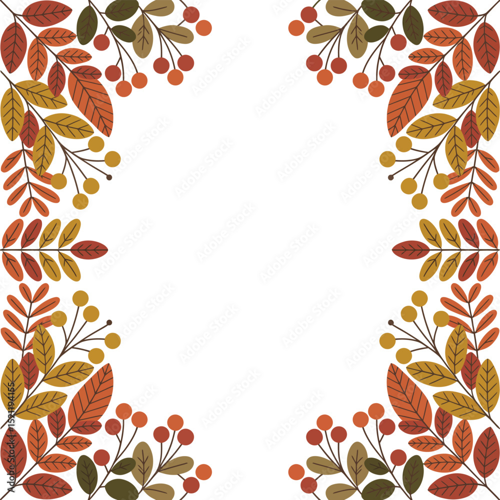 Fototapeta premium Flat Vector Autumn Design.