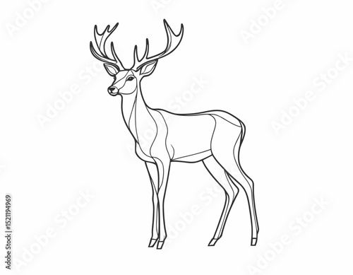 Curious Fox Silhouette Gazing with Intrigue in Sleek Line Art Form
