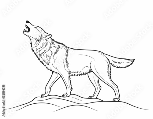 Curious Fox Silhouette Gazing with Intrigue in Sleek Line Art Form