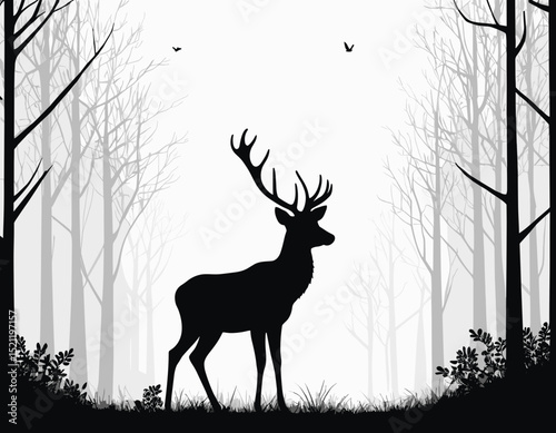 Curious Fox Silhouette Gazing with Intrigue in Sleek Line Art Form