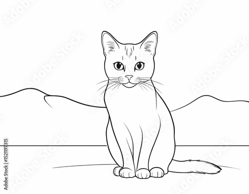 Curious Fox Silhouette Gazing with Intrigue in Sleek Line Art Form