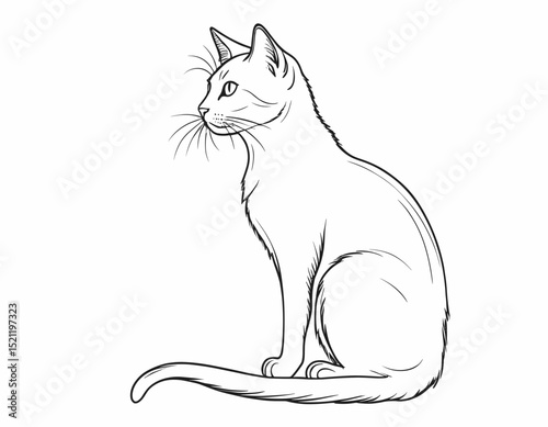 Curious Fox Silhouette Gazing with Intrigue in Sleek Line Art Form