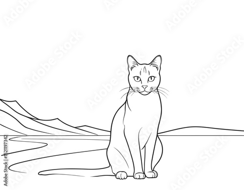 Curious Fox Silhouette Gazing with Intrigue in Sleek Line Art Form