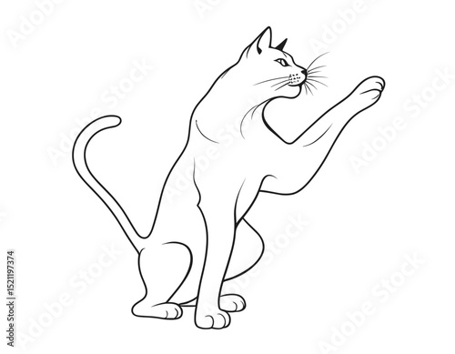 Curious Fox Silhouette Gazing with Intrigue in Sleek Line Art Form