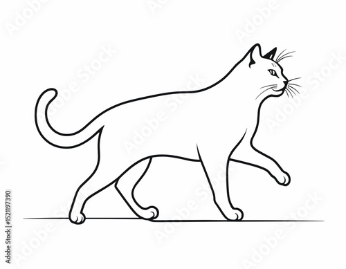 Curious Fox Silhouette Gazing with Intrigue in Sleek Line Art Form