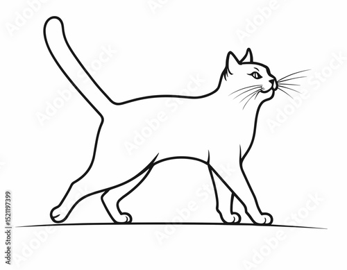 Curious Fox Silhouette Gazing with Intrigue in Sleek Line Art Form