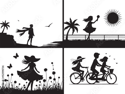 Ultimate Beach Couple and Family Silhouette 