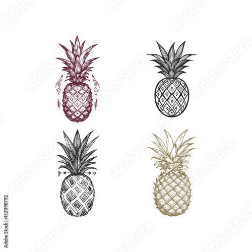 Pineapple design vector template