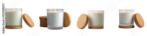 Elegant Collection of Scented Candles in Glass Jars with Lids