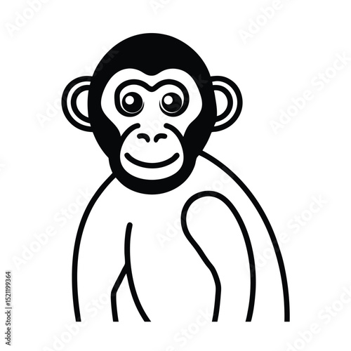 A monkey that is on  background with a black