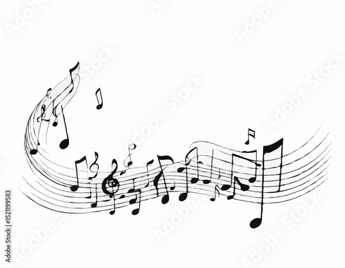 Melancholic Serenade: Expressive Line Art Capturing the Emotion of Music