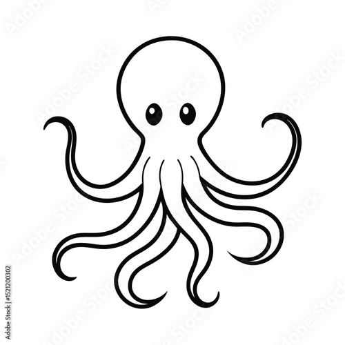 octopus cartoon coloring page