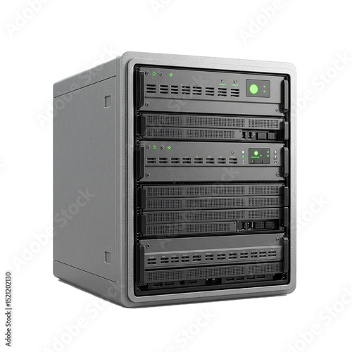 3d server isolated on white background