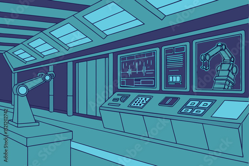 vector illustration of modern office building