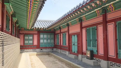 Beautiful hanok traditional building inside the Gyeongbokgung palace complex in Seoul, South Korea 