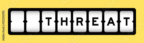 Black color in word threat on slot banner with yellow color background