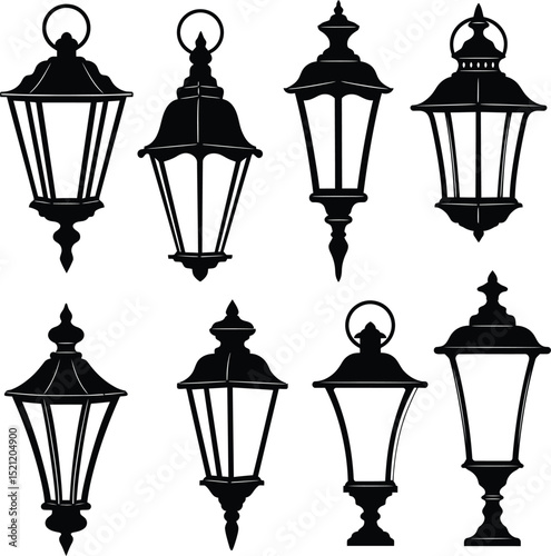 Detailed Classic Lanterns for Ramadan or Eid Design