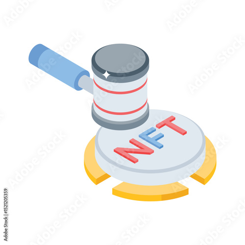 Explore this isometric icon featuring nft law regulation