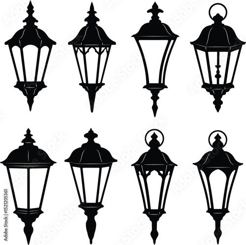 Classic Ornate Lantern Silhouettes for Festive Occasions