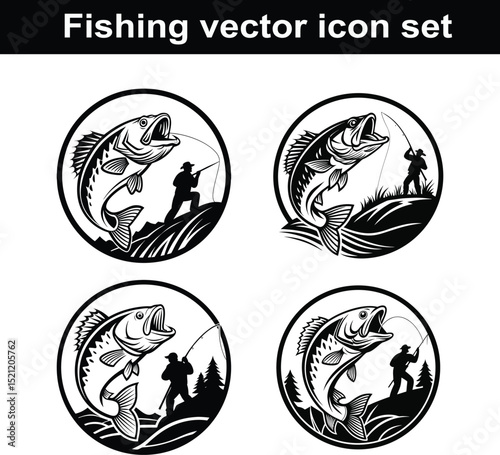 Fishing Vector icon set