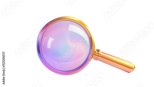Wallpaper Mural Colorful magnifying glass casting a shadow on white background  Torontodigital.ca