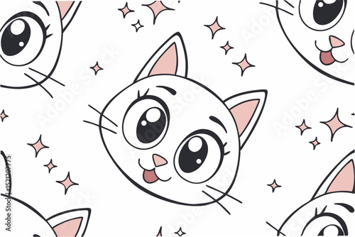 seamless pattern with funny cats
