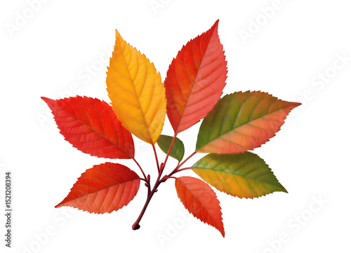 Red Leaves with Transparent Background, Autumn Graphic