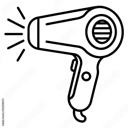 Futuristic Neon Hair Dryer Vector Art
