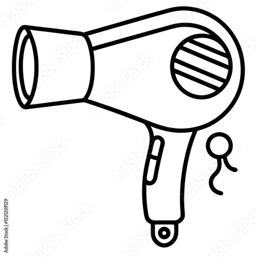 Futuristic Neon Hair Dryer Vector Art