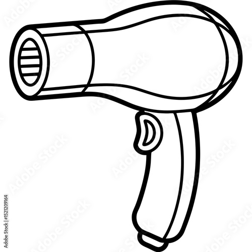 Futuristic Neon Hair Dryer Vector Art