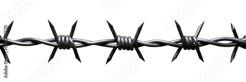 Silver Barbed Wire, Transparent Cutout, Security Asset