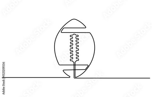 One continuous line drawing American football. sport  concept, Continuous one line drawing of Rugby ball. Modern continuous line draw design graphic vector illustration. American football ball Game.