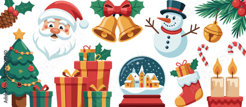 Merry Christmas Festive Elements Collection Illustration