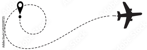 Airplane Route Heart Path Vector – Travel Love Line Art