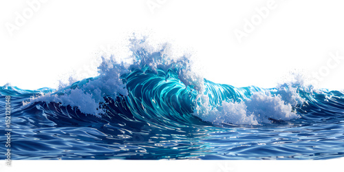 Turquoise Wave, Transparent Cutout, Digital Asset