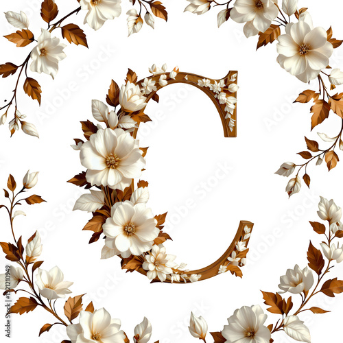White Flower Design Element with Transparent Background, Elegant Graphic