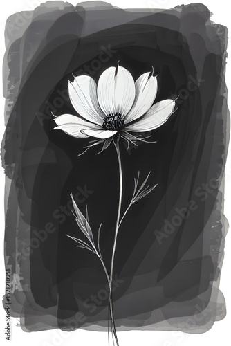 White Flower on Transparent Background, Elegant Cutout