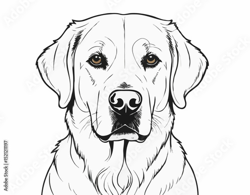 Regal Golden Retriever and Labrador Outline Illustrations for Posters