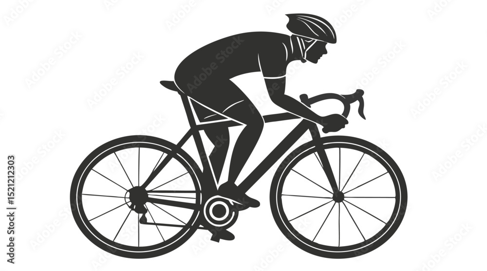 Naklejka premium Cyclist Silhouette – Road Bike Racing Vector Illustration
