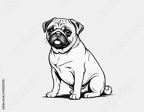 Charming Pug Breed Silhouettes: Cute Companions in Heartwarming Moments