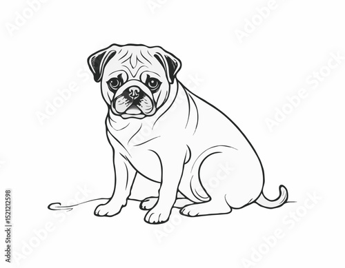 Charming Pug Breed Silhouettes: Cute Companions in Heartwarming Moments