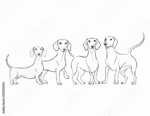 Enchanting Dachshund Silhouette Patterns: Quirky Wiener Dogs at Play